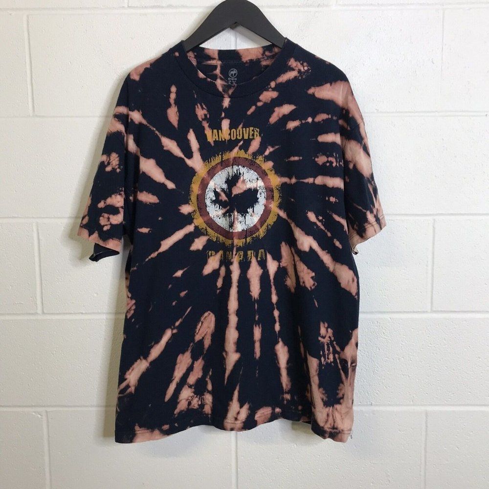 GGS T-Shirt Size XLarge Vancoover Canada Tie Dye Black  Heavyweight 100% Cotton
